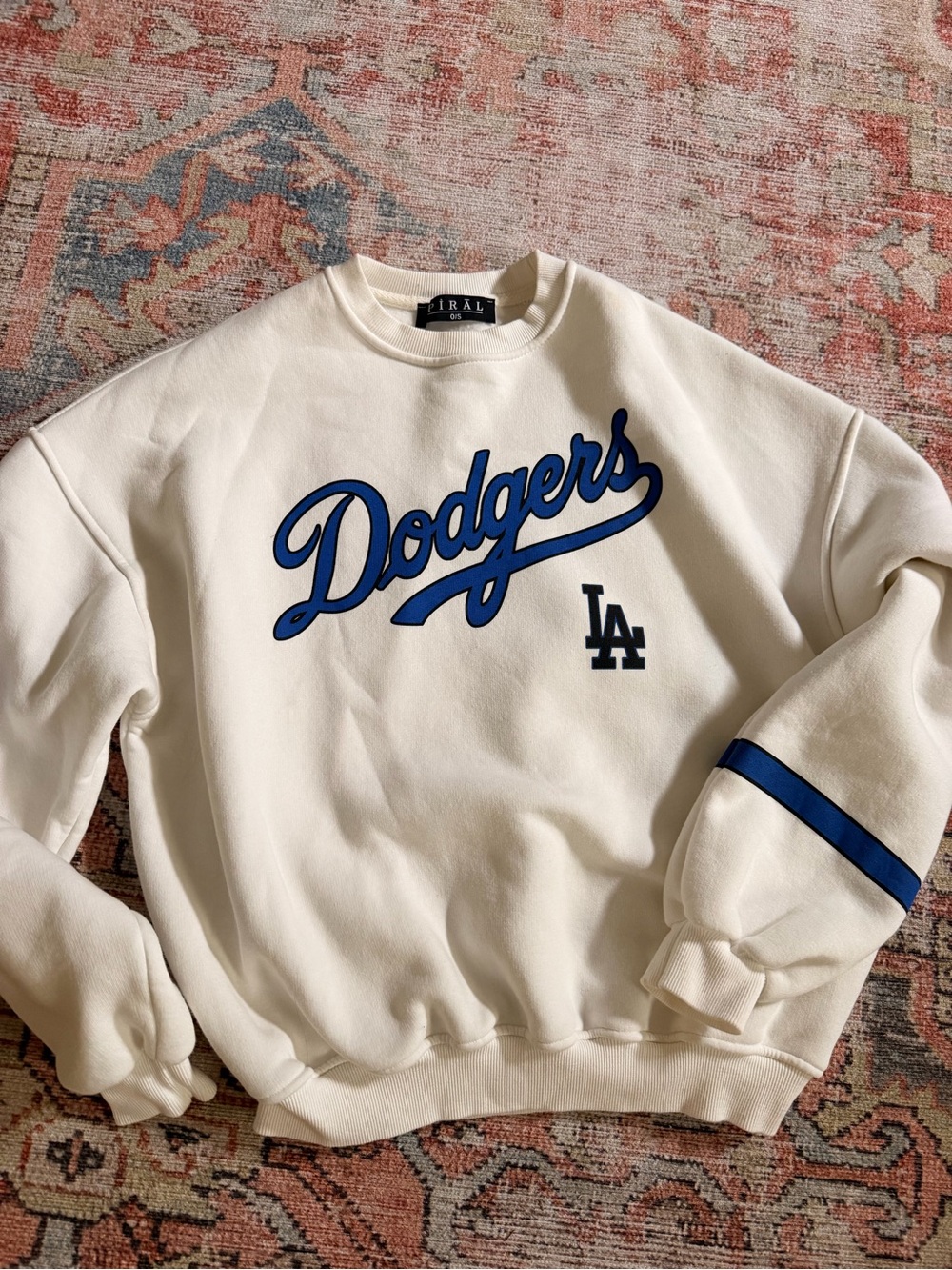 Dodgers Graphic Crewneck Sweatshirt - White & Blue